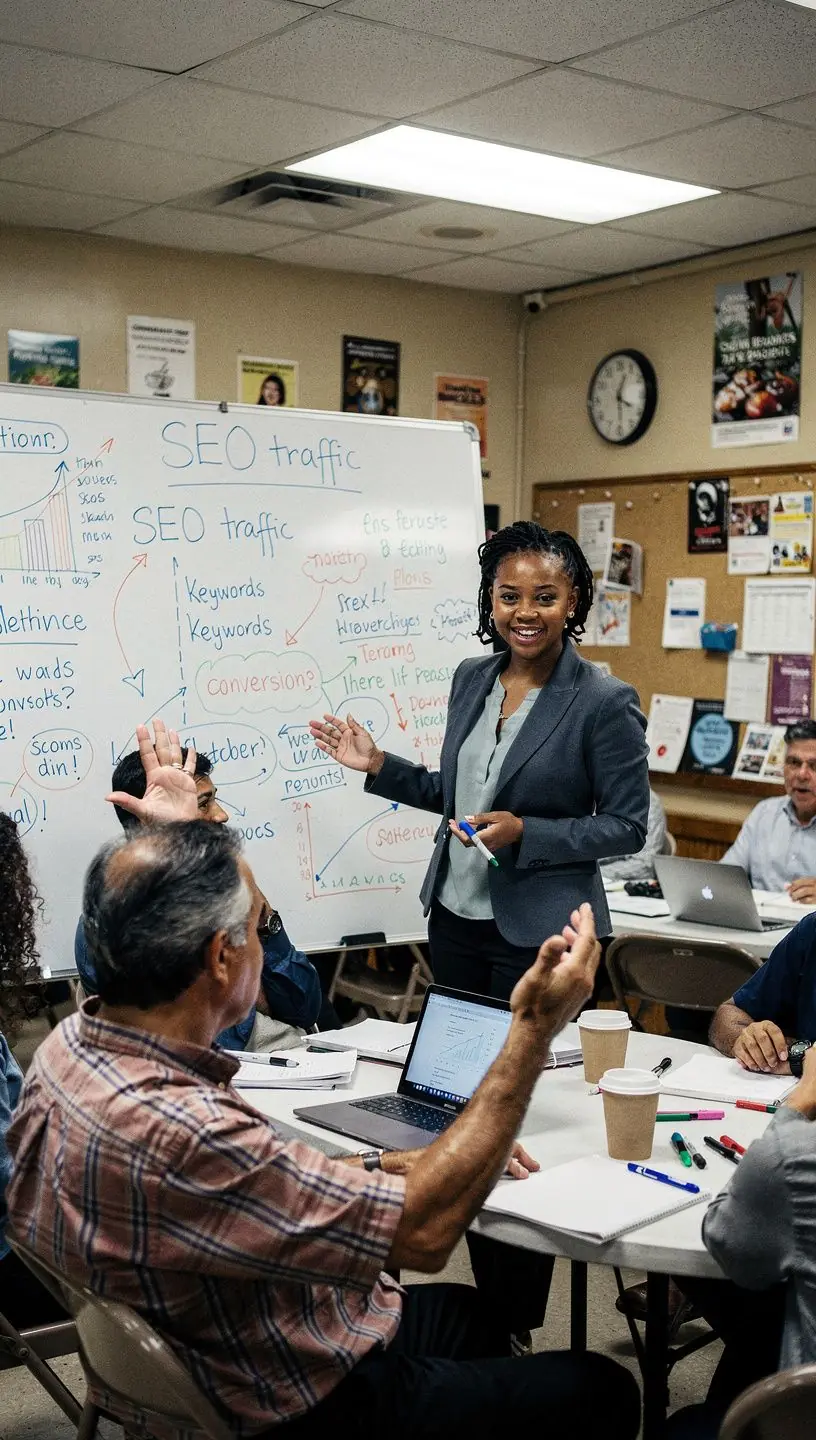 SEO training workshop for business growth strategies.